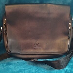 Black Leather Messenger Bag